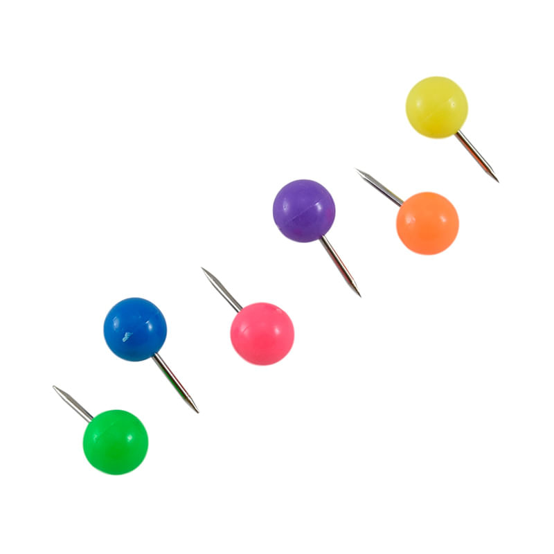 PINS PLAST ESFERA COLORES NEON SURTIDOS C/80PZAS ACCO