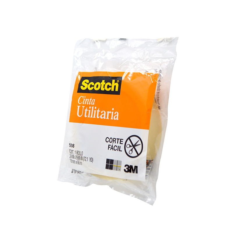 CINTA ADHESIVA TRANSP 508 18x65 MULTIUSOS