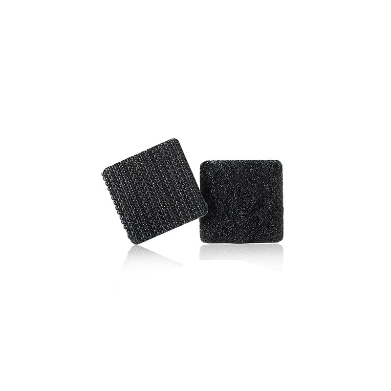 VELCRO CUADRO ADHESIVO 22X22CM NEGRO C/12 PZAS
