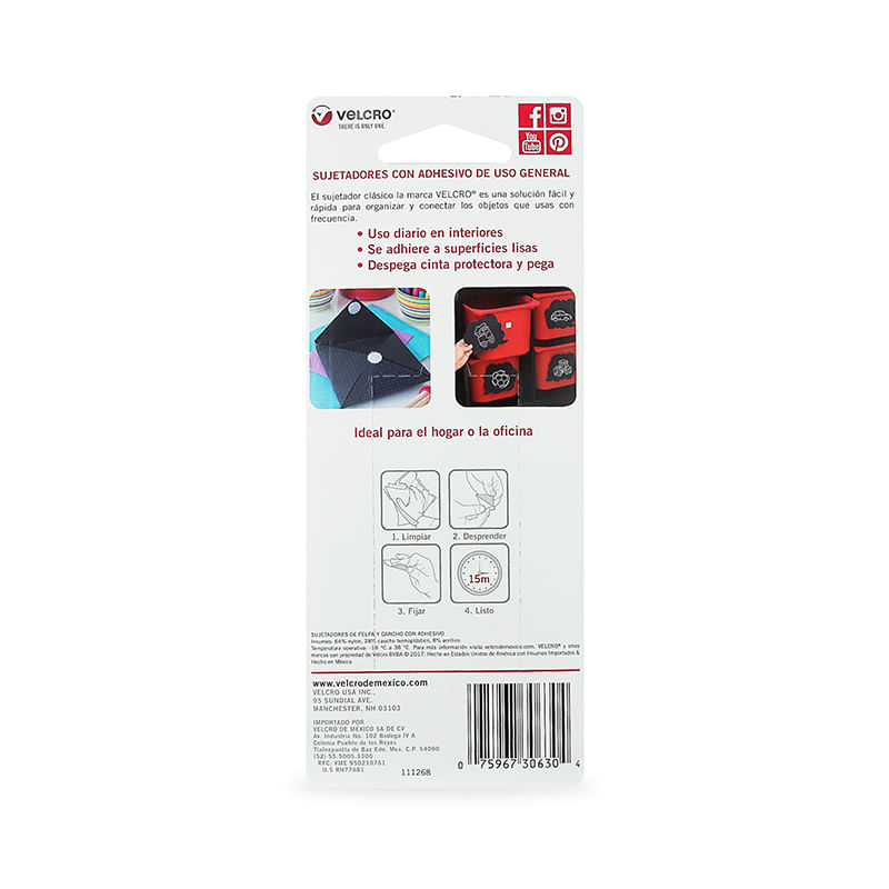 VELCRO CUADROS 22CM CIRCULOS 19CM NEGRO