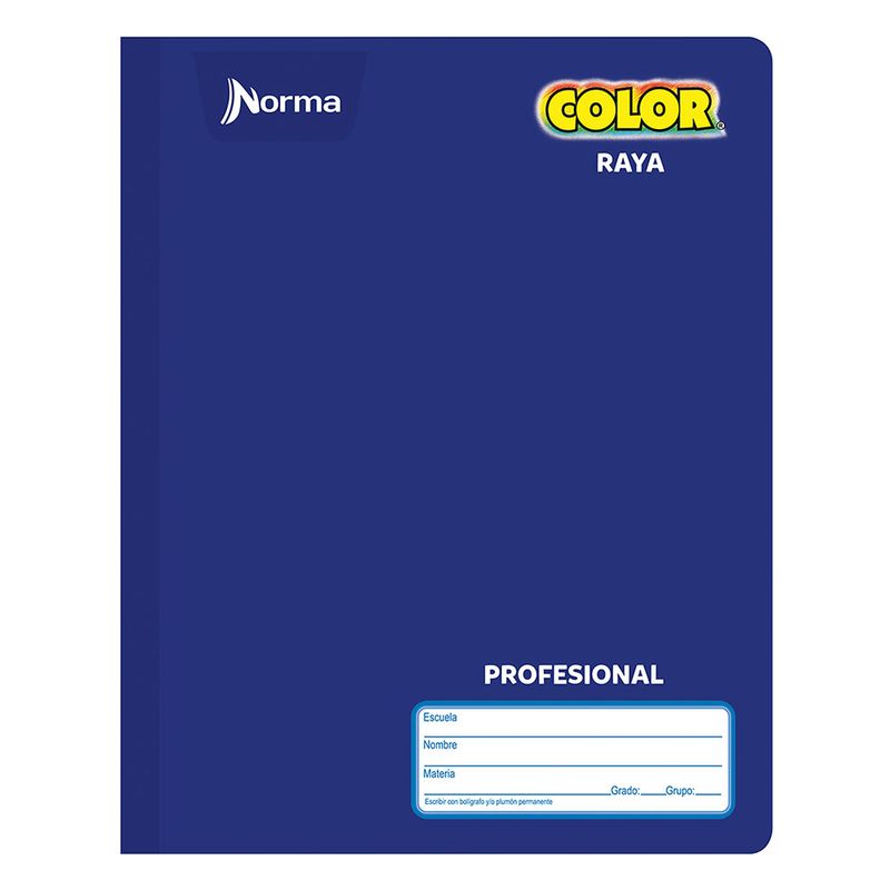 CUADERNO COSIDO PROFESIONAL 100H RAYAS NORMA COLOR