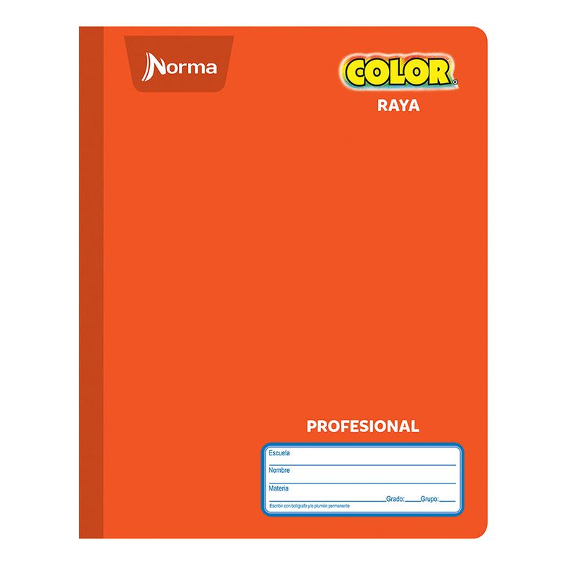 CUADERNO COSIDO PROFESIONAL 100H RAYAS NORMA COLOR