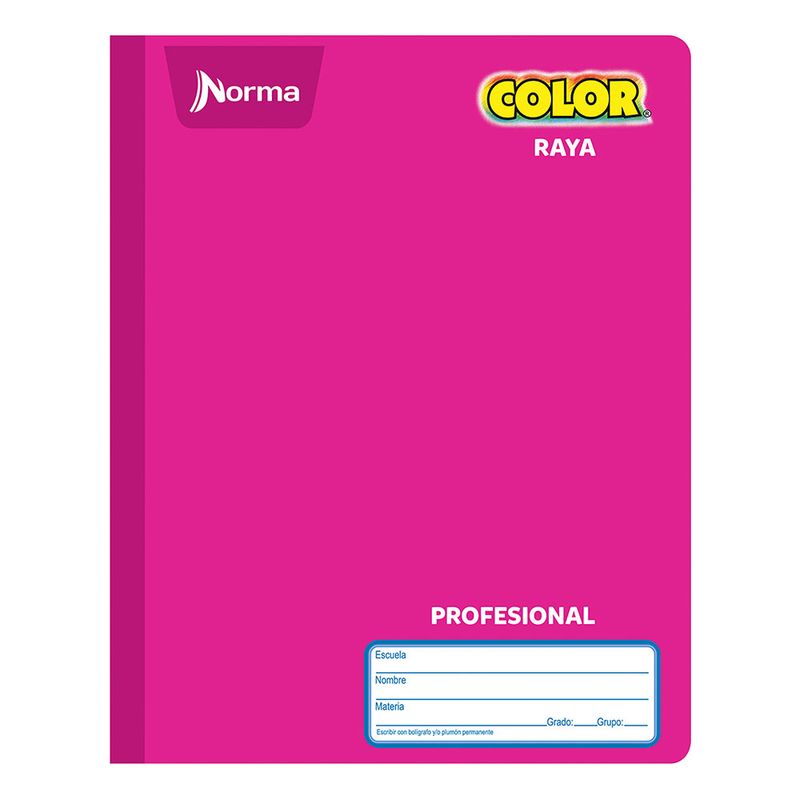 CUADERNO COSIDO PROFESIONAL 100H RAYAS NORMA COLOR