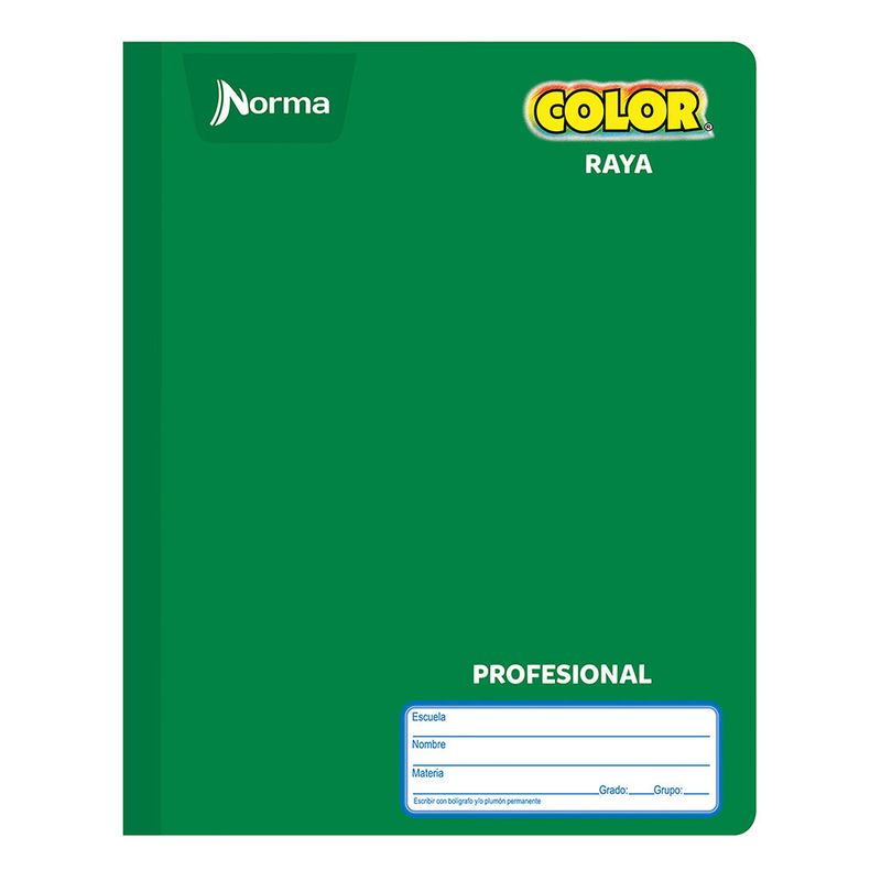 CUADERNO COSIDO PROFESIONAL 100H RAYAS NORMA COLOR