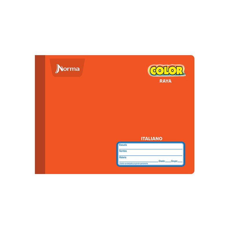 CUADERNO COSIDO ITAL 100H RAYAS NORMA COLOR