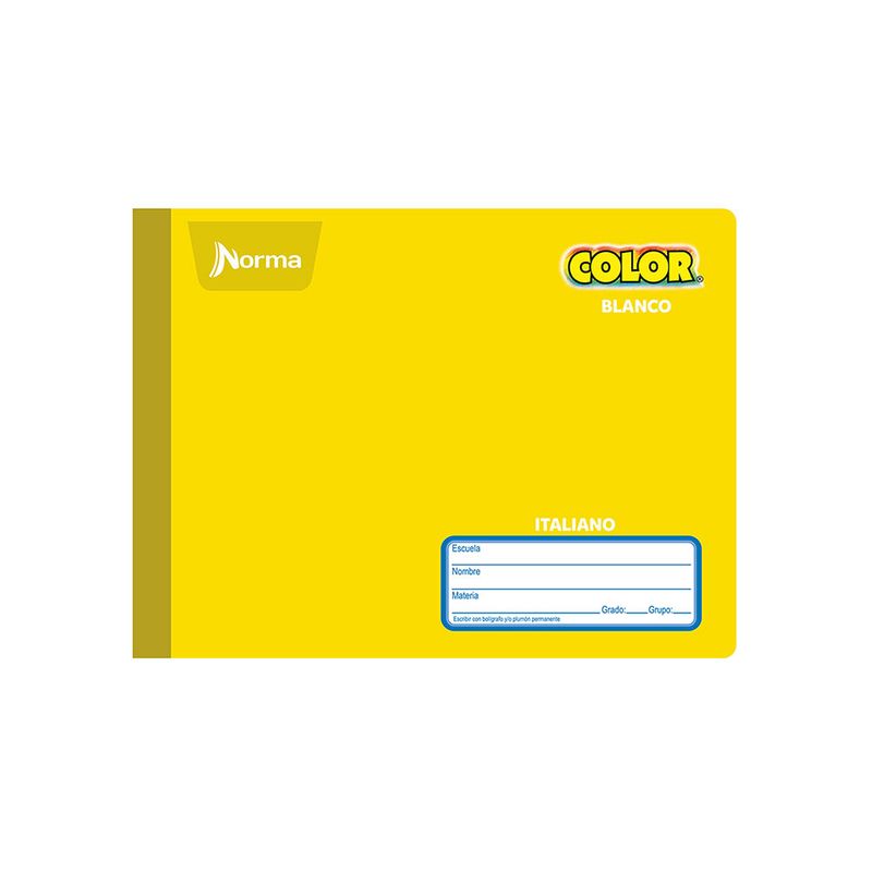 CUADERNO COSIDO ITAL 100H BLANCO NORMA COLOR