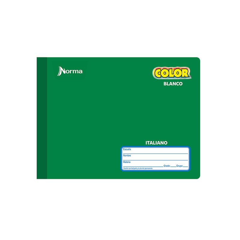 CUADERNO COSIDO ITAL 100H BLANCO NORMA COLOR
