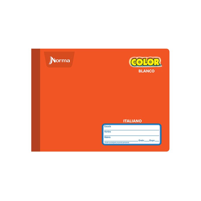 CUADERNO COSIDO ITAL 100H BLANCO NORMA COLOR