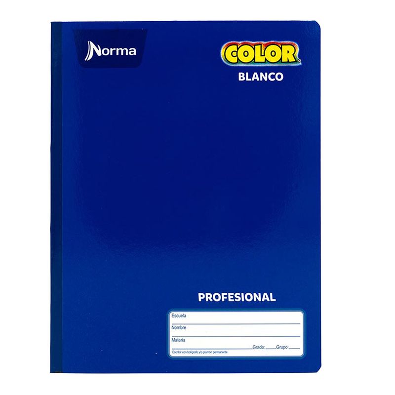 CUADERNO COSIDO PROFESIONAL 100H BLANCO NORMA COLOR