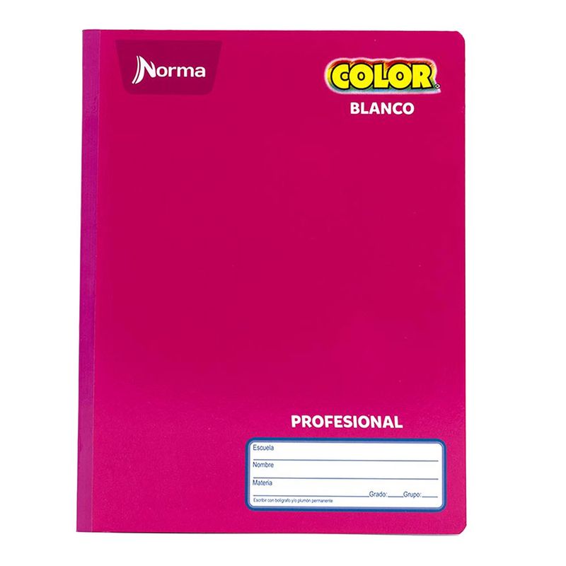 CUADERNO COSIDO PROFESIONAL 100H BLANCO NORMA COLOR
