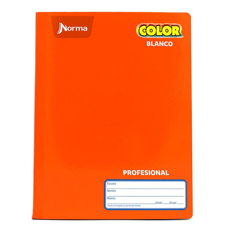 CUADERNO COSIDO PROFESIONAL 100H BLANCO NORMA COLOR