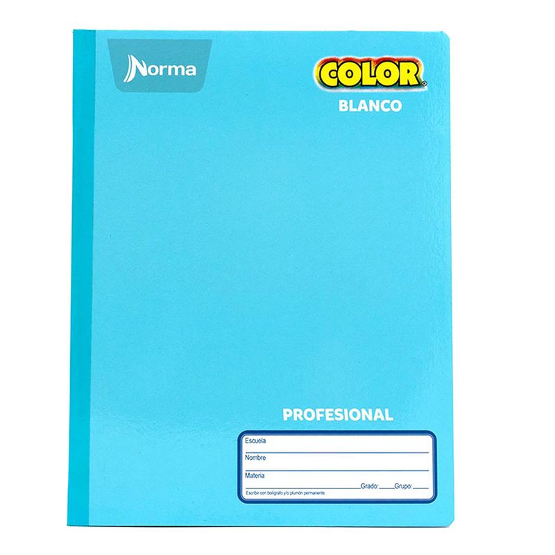 CUADERNO COSIDO PROFESIONAL 100H BLANCO NORMA COLOR