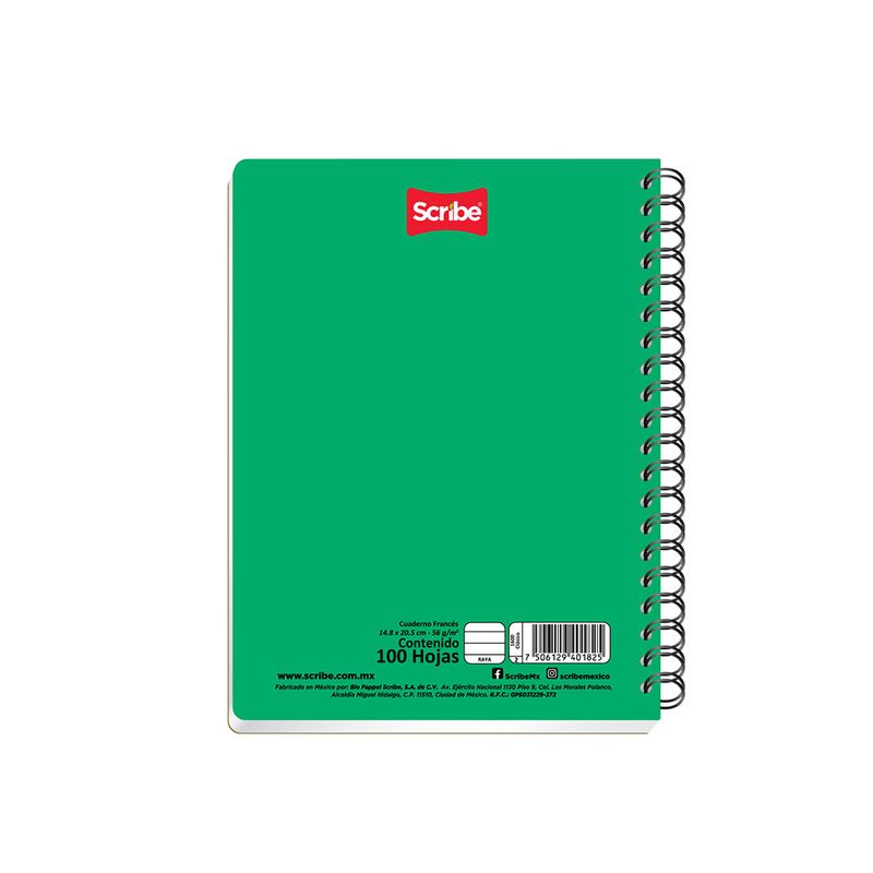 CUADERNO ESPIRAL FRANCES 100H RAYAS CLASICO