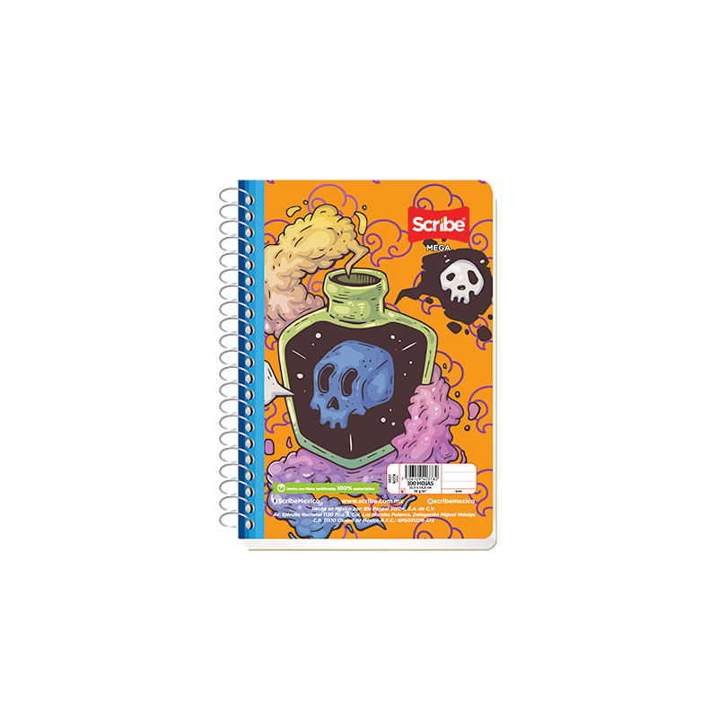 LIBRETA-ESPIRAL-POCKET-100H-RAYAS-MEGA