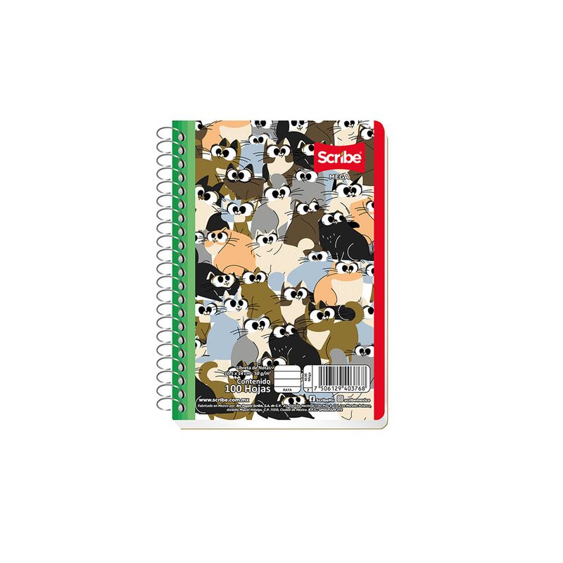 LIBRETA ESPIRAL BOLSILLO 40H RAYAS MEGA