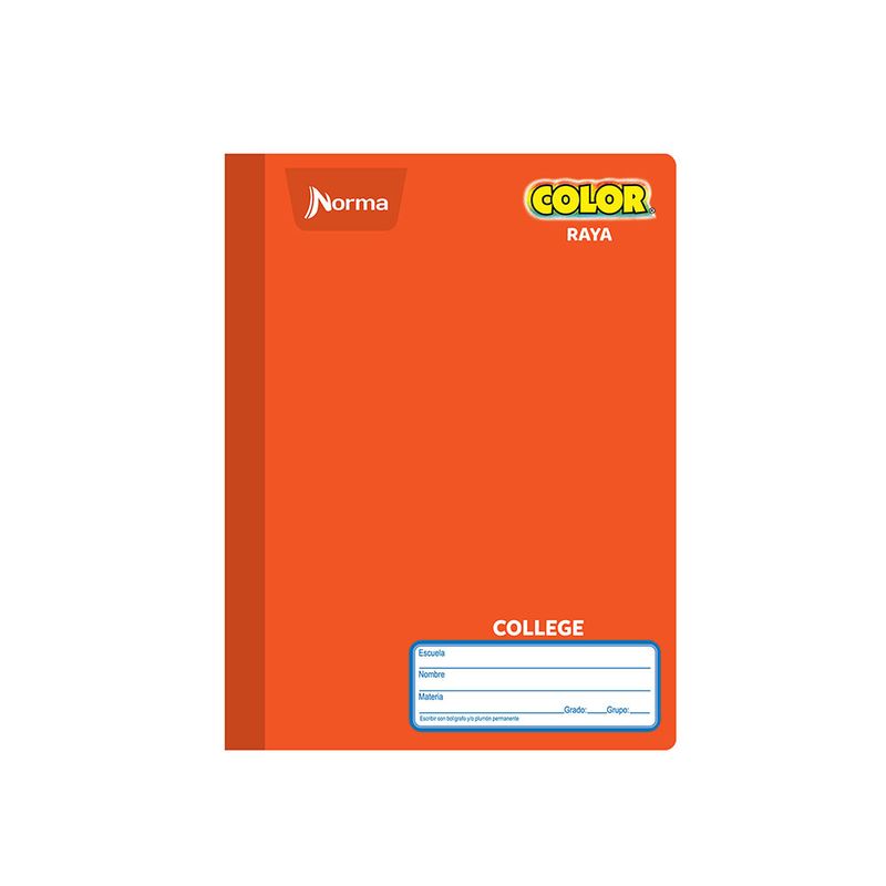 CUADERNO COSIDO COLLEGE 100H RAYAS NORMA COLOR