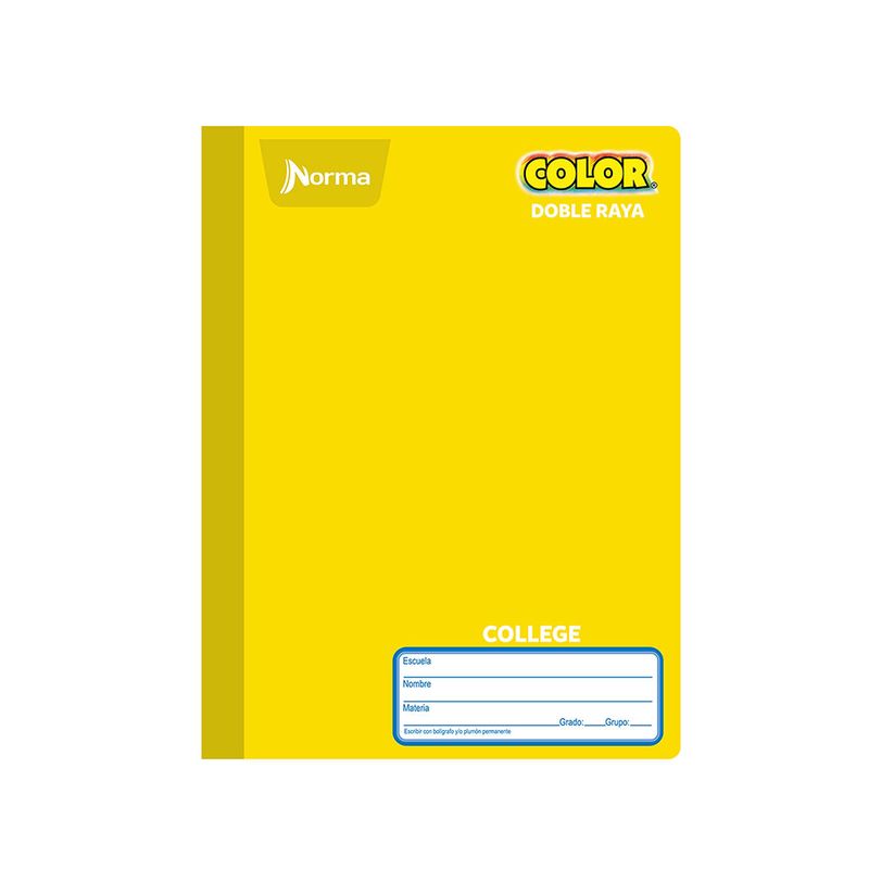 CUADERNO COSIDO COLLEGE 100H D/R NORMA COLOR