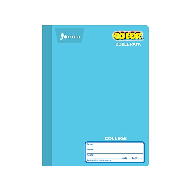 CUADERNO COSIDO COLLEGE 100H D/R NORMA COLOR