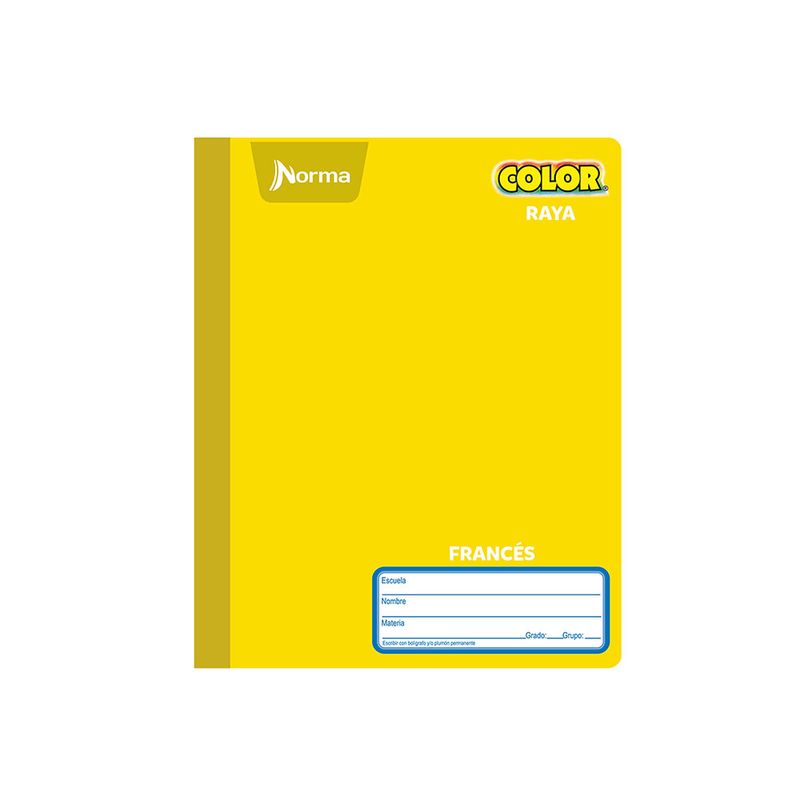 CUADERNO COSIDO FRANCES 100H RAYAS NORMA COLOR