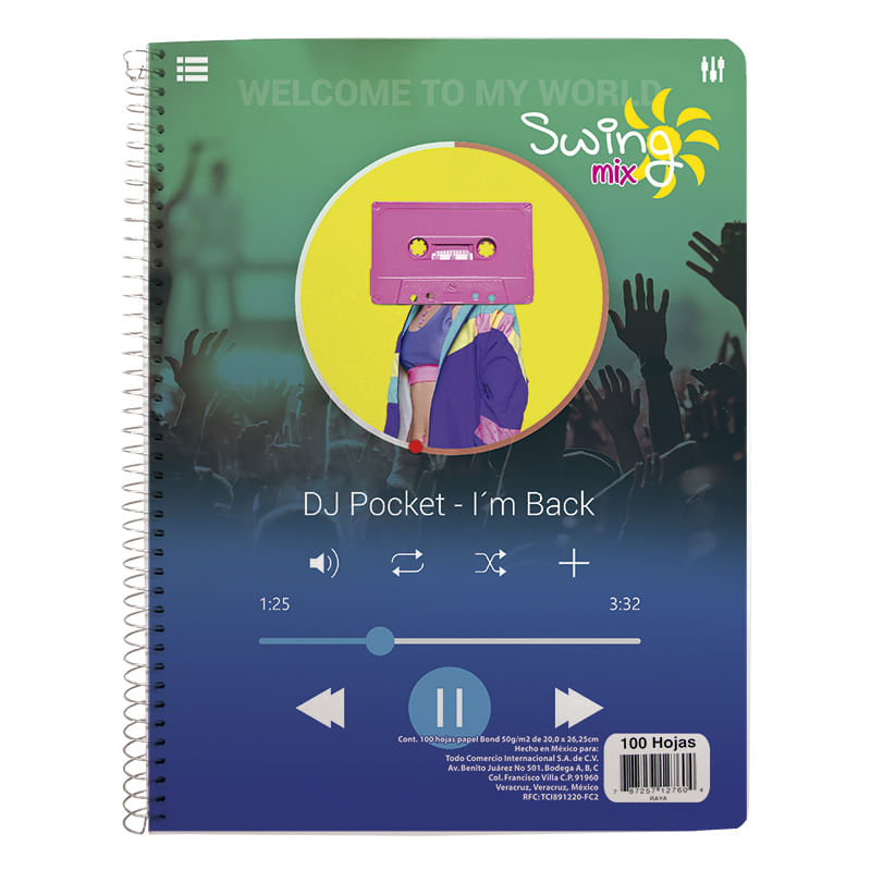 CUADERNO PROFESIONAL 100H RAYAS SWING MIX