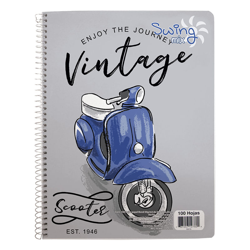 CUADERNO PROFESIONAL 100H RAYAS SWING MIX