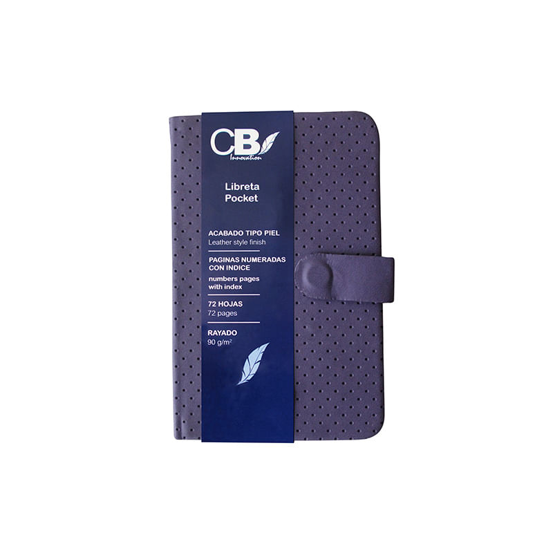 LIBRETA POCKET RAYAS 72H CON BROCHE COLORES SURTIDOS