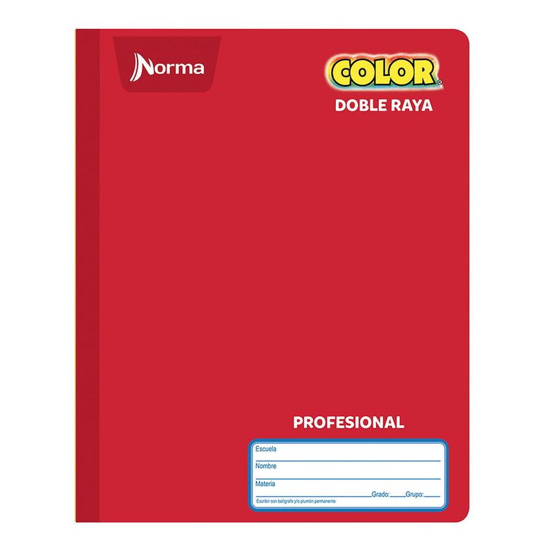 CUADERNO COSIDO PROFESIONAL 100H D/R NORMA COLOR