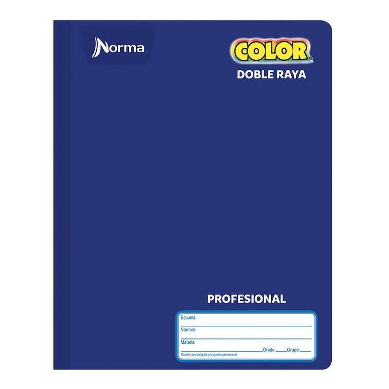 CUADERNO COSIDO PROFESIONAL 100H D/R NORMA COLOR