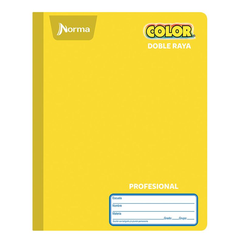 CUADERNO COSIDO PROFESIONAL 100H D/R NORMA COLOR