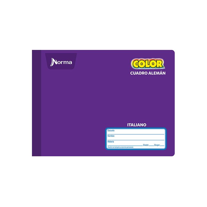 CUADERNO COSIDO ITAL 100H C14 NORMA COLOR