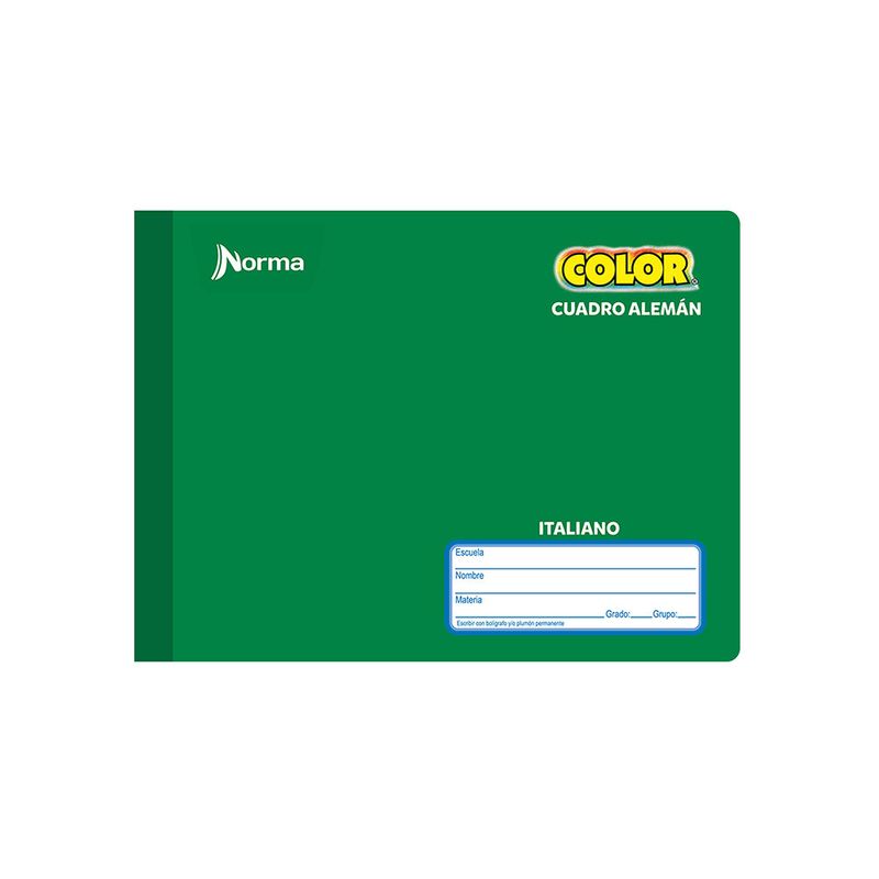 CUADERNO COSIDO ITAL 100H C14 NORMA COLOR