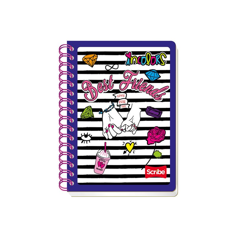 CUADERNO ESPIRAL FRANCES 100H RAYAS INCOLORS