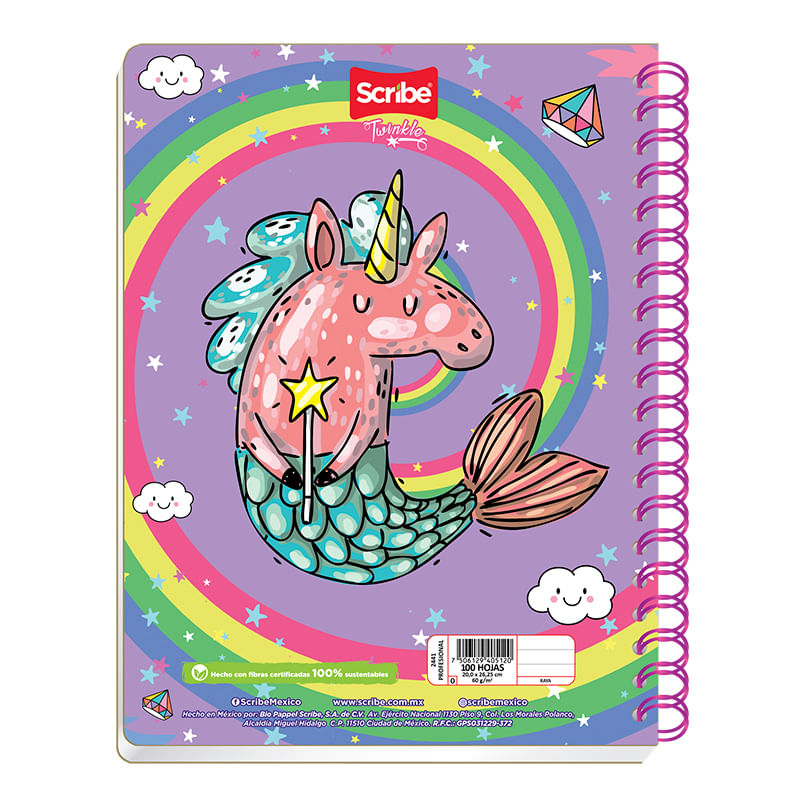 CUADERNO PROFESIONAL 100H RAYAS TWINKLE