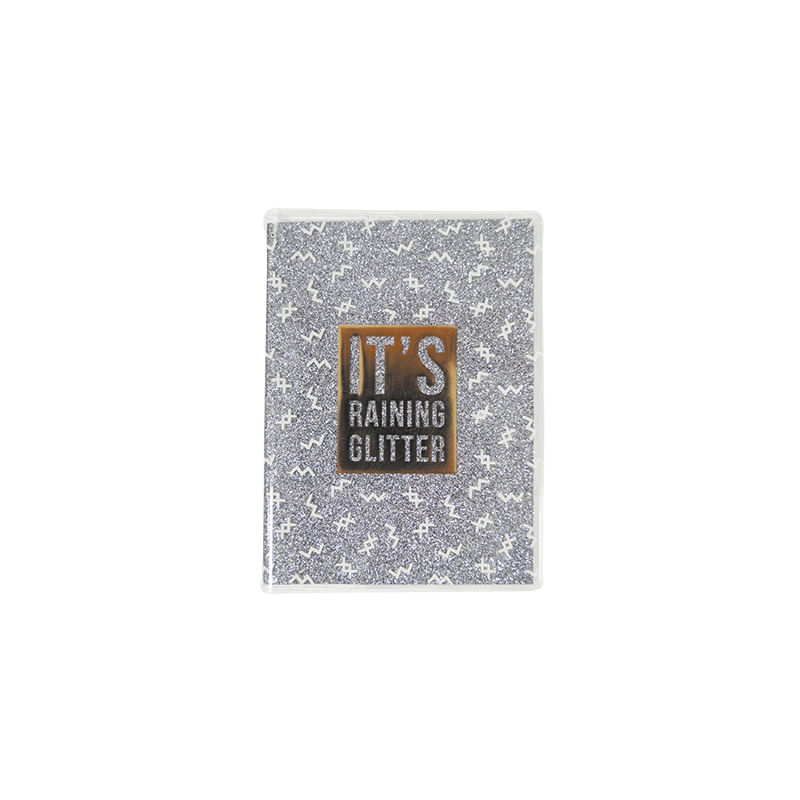 LIBRETA COSIDA POCKET 80H RAYAS GLITTER