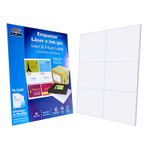 ETIQUETA LASER 108 BLANCA 3 1/3"X4" PTE CON 25 HJS PCM