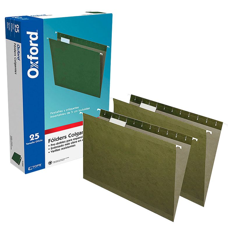 FOLDER COLGANTE OFICIO VERDE C/25PZAS TRADICIONAL