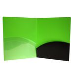 FOLDER CARTA PLASTICO NEGRO/VERDE DOBLE SOLAPA