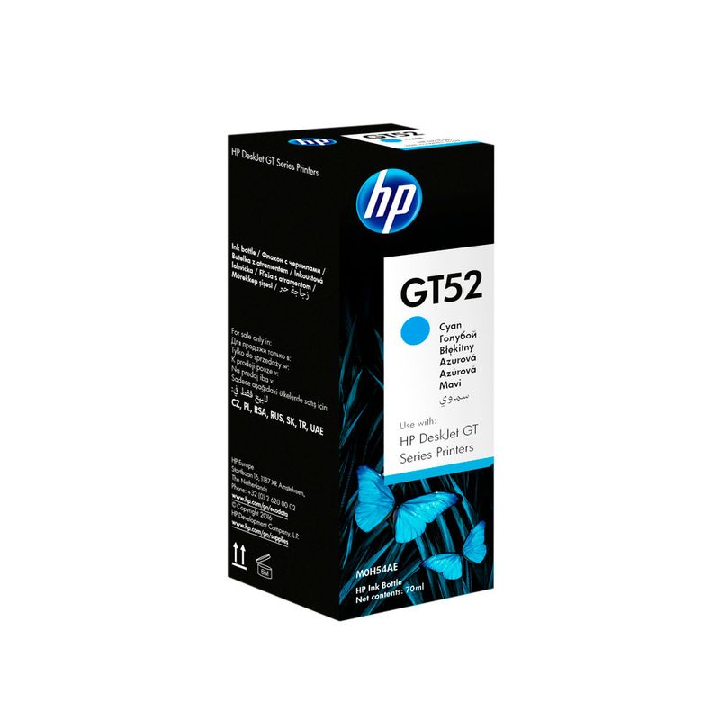BOTELLA DE TINTA HP GT52 CYAN M0H54AL