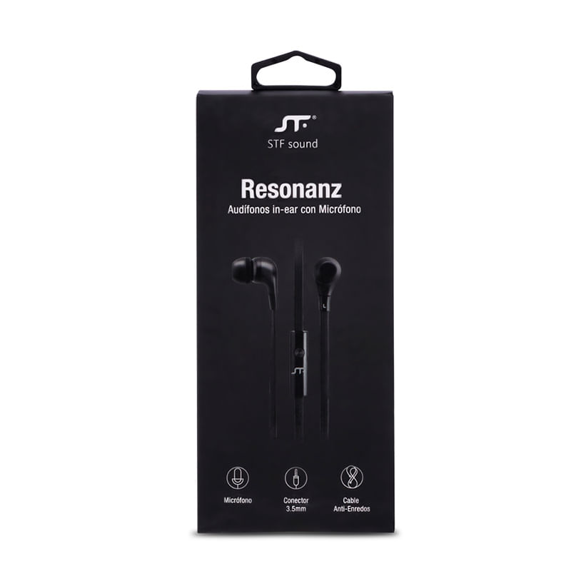 AUDIFONOS CON MICROFONO STF RESONANZ NEGRO