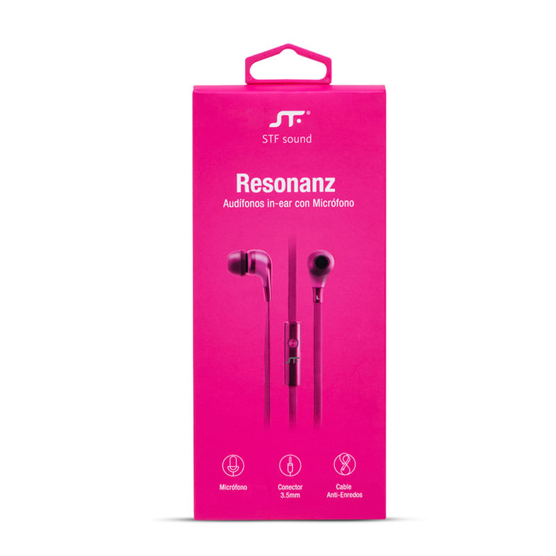 AUDIFONOS CON MICROFONO STF RESONANZ ROSA