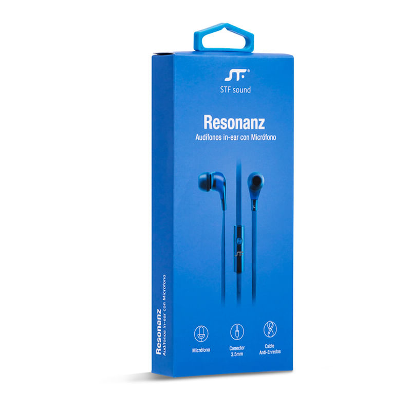 AUDIFONOS CON MICROFONO STF RESONANZ AZUL