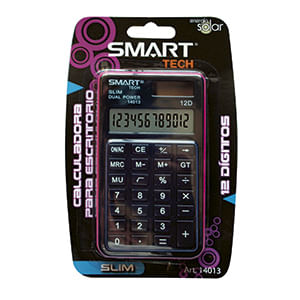 CALCULADORA ESCRITORIO 12DIG CHICA SOLAR/PILAS SLIM BLT