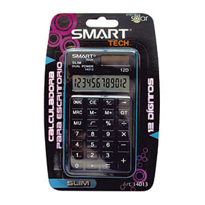 CALCULADORA ESCRITORIO 12DIG CHICA SOLAR/PILAS SLIM BLT