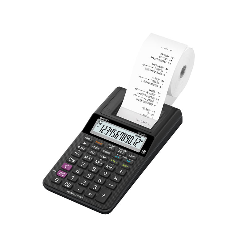 SUMADORA CASIO MINI PRINTER HR-10RC 12DIG 20 LINEAS/SEG