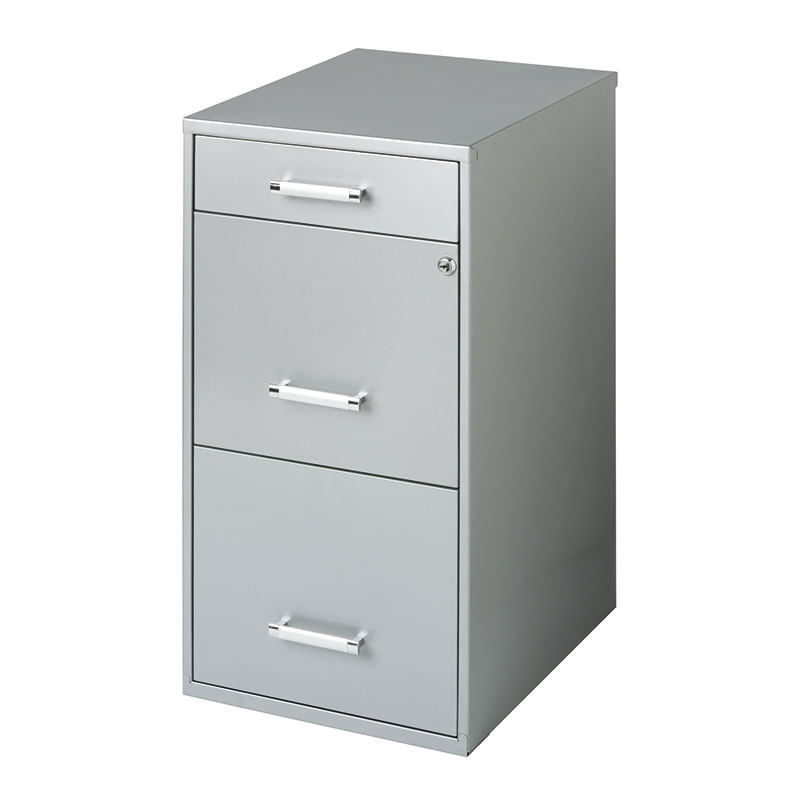 ARCHIVERO ORGANIZADOR DE METAL 2 GAVETAS 1 CAJON PLATA