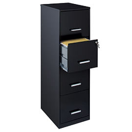 ARCHIVERO METAL 4 GAV 18" NEGRO CARTA