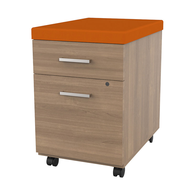 ARCHIVERO VERTICAL 2 GAVETAS CON ASIENTO TAPIZADO