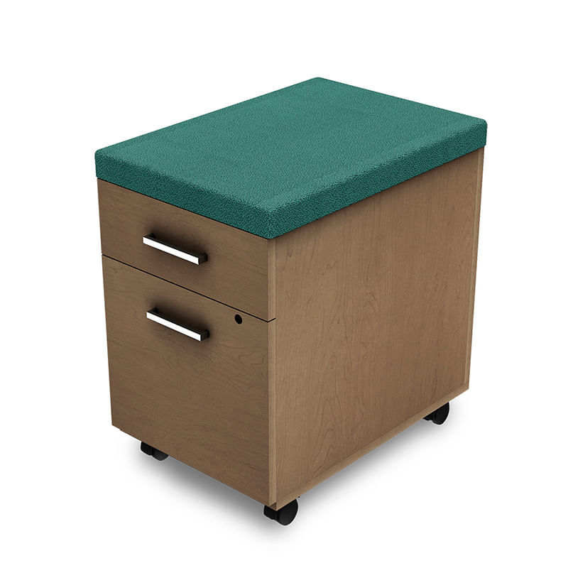 ARCHIVERO VERTICAL 2 GAVETAS CON ASIENTO TAPIZADO
