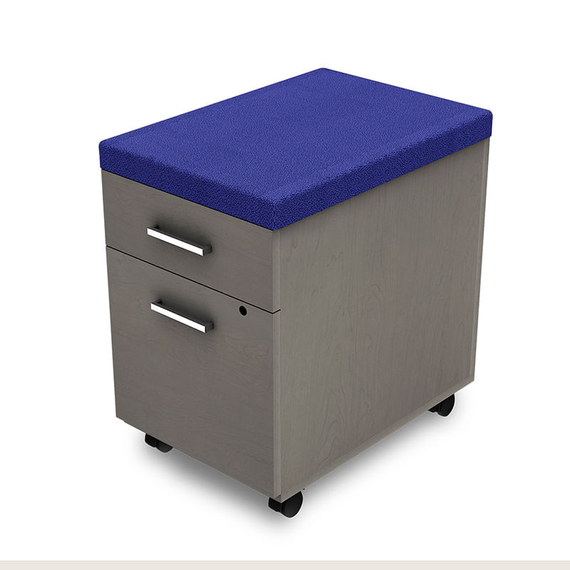 ARCHIVERO VERTICAL 2 GAVETAS CON ASIENTO TAPIZADO