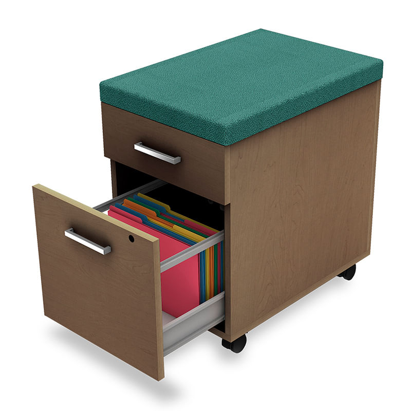 ARCHIVERO VERTICAL 2 GAVETAS CON ASIENTO TAPIZADO